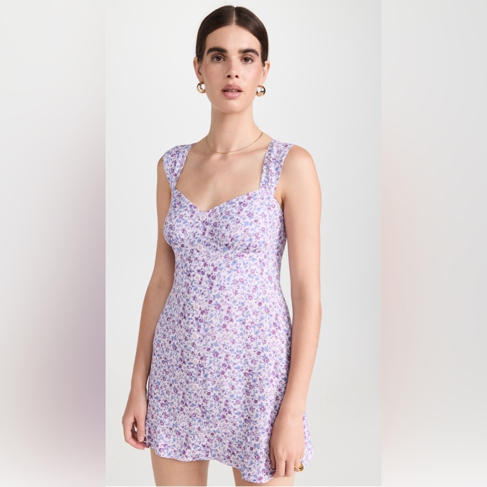 Reformation Lorelei Dress in Muse Purple Sweetheart Neckline Size 12